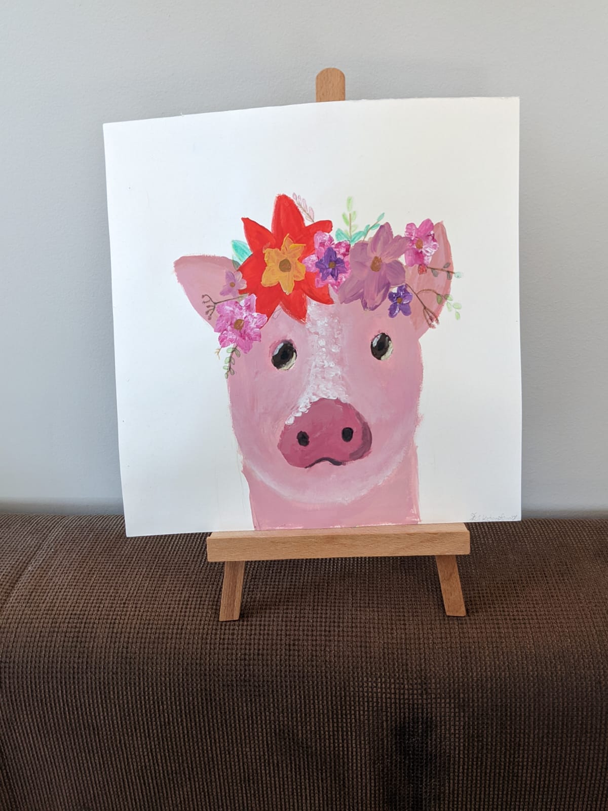 Schwein mit Blumen
